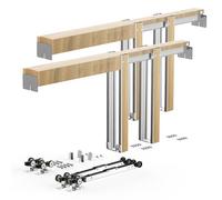 VEVOR Kit de Contre-châssis pour Porte Coulissante 122-183 cm de Largeur et 203 cm de Hauteur, Système de Porte Escamotable avec Mécanisme de Fermeture Douce Bidirectionnelle, pour Salon Maison