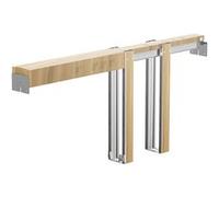 VEVOR Kit de Contre-Châssis Pour Porte Coulissante Largeur 61-76cm Pour Salon Maison Bois et Argent