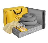 VEVOR Kit de Contrôle de Déversement Universel 43PCs, avec 30 Tapis Absorbants, 2 Chaussettes Absorbantes, 2 Oreillers Jetables, des Gants en Caoutchouc et Un Sac, Anti-déversement pour Liquide