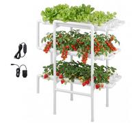 VEVOR Kit de Culture Hydroponique NFT Système Hydroponique à 3 Niveaux avec 108 Emplacements de Plantation pour Jardin Intérieur Culture de Légumes Fruits Herbes, Tubes en PVC-U, Irrigation Programmée