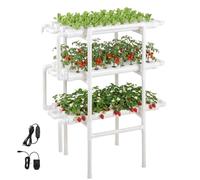 VEVOR Kit de Culture Hydroponique NFT Système Hydroponique à 3 Niveaux avec 108 Emplacements pour Jardin Intérieur Culture de Légumes Fruits Herbes, Tubes en PVC-U Anti-Lumière, Irrigation Programmée