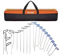 VEVOR Kit de Débosselage sans Peinture 21PCs, Kit de Tiges pour Débosselage Carrosserie en Acier Inoxydable, Outils de Débosselage en Queue de Baleine, avec Sac, pour Bosses Mineures Entretien Atelier