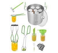 VEVOR Kit de démarrage pour Mise en Conserve, 9 pcs, kit de Mise en Conserve en Acier INOX pour débutants, avec marmite, Grille, Couvercle, Entonnoir, Pinces, lève-Bocal, clé, Baguette magnétique
