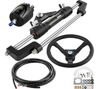 VEVOR Kit de Direction Hydraulique pour Bateau 300 HP, Cylindre de Direction Hors-Bord, Pompe à Barre avec Volant et Tuyau de Direction Hydraulique de 6,7 m, pour Système de Direction des Bateaux