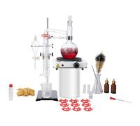 VEVOR Kit de Distillation d'Huile Essentielle 33PCs, Appareil de Distillation de 500 mL, Kit de Distillation de Verrerie de Laboratoire Boro 3,3 avec Plaque Chauffante de 1000 W et Joint 24/40