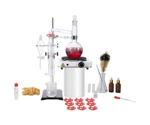 VEVOR Kit de Distillation d'Huile Essentielle 33PCs, Appareil de Distillation de 500 mL, Kit de Distillation de Verrerie de Laboratoire Boro 3,3 avec Plaque Chauffante de 1000 W et Joint 24/40