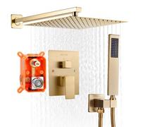 VEVOR Kit de Douche avec Douchette de Tête Carrée 25,4 cm et à Main Or Brossé