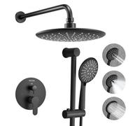 VEVOR Kit de Douche avec Douchette de Tête Ronde 22,9 cm et à Main Noir Mat