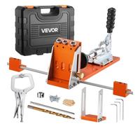 VEVOR Kit de gabarit de perçage de poche, réglable 12,7-38,1 mm, système de trou de poche avec mallette à outils, serre-joint, foret étagé, clé hexagonale, bague d'arrêt, foret carré, cadre métallique