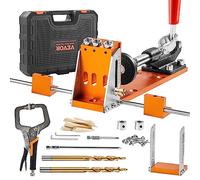 VEVOR Kit de Gabarit de Trou de Poche Profondeur Réglable 12,7-38,1 mm Système de Trou de Poche en Alliage d'Aluminium Gabarit de Perçage Oblique avec Précision Kit Complet pour Projets de Menuiserie