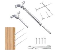VEVOR Kit de garde-corps de câble à angle réglable 1/8" acier inoxydable T316 pour poteau en bois, qualité marine pour câble métallique 1/8", angle de 0-180° installation facile, argent (lot de 30)