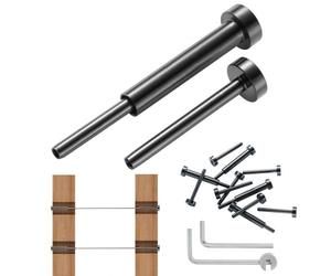 VEVOR Kit de garde-corps de câble invisibles, lot de 40, récepteur invisible 1/8" acier inoxydable T316 extrémité de goujon de sertissage, tendeur de sertissage 1/8" pour poteau en bois/métal, noir
