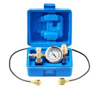 VEVOR Kit de Gonflage d'Accumulateur d'Azote Hydraulique 0-1420 PSI, Coffret Test de Pression avec 1 Manomètre, 1 Tuyau de Gaz, 1 Corps de Vanne et 1 Adaptateur CGA580, pour Construction Chantier