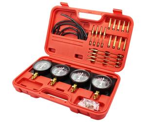 VEVOR Kit de Jauges à Vide de Synchronisation de Carburateur 4 Pièces, Dépressiomètre Carburateur avec Adaptateurs Courts et Longs, Synchronisateur de Carburateur, Carburateur à Vide Moto Voiture