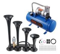 VEVOR Kit De Klaxon 4 Trompettes 150dB Avec Compresseur d'Air 90-120Psi Réservoir d'Air