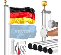 VEVOR Kit de mât de drapeau allemand détachable 6090 mm aluminium robuste argent