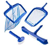 VEVOR Kit de nettoyage de piscine, 2 têtes de brosse amovibles 510 mm/140 mm et 2 épuisettes de piscine maille fine, ensemble d'outils de nettoyage 4 en 1 pour piscine creusée/hors sol, sans poteaux