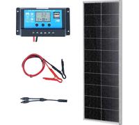 VEVOR Kit de panneaux solaires 100W Panneau solaire monocristallin 12V plus régulateur de charge 8,33A Taux de conversion du système solaire de 23% Compatible avec les batteries AGM, GEL, FLD, LI Idéa