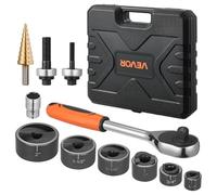 VEVOR Kit de Perforation à Cliquets avec 6 Poinçons 12,7-50,8 mm, Perforatrice Manuelle en Acier 40Cr, Outil de Poinçonnage pour Métal Inox Alu Plastique, Atelier Chantier Installation Électrique