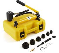 VEVOR Kit de Perforation Hydraulique 10 T 6 Poinçons 22-60 mm Poinçonneuse Hydraulique Manuelle avec Coffret Poignée Ergonomique Positionnement Précis Outil de Poinçonnage Métal Inox Alu Plastique