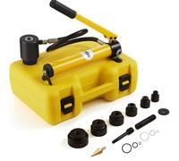 VEVOR Kit de Perforation Hydraulique 10 T 6 Poinçons 22-60 mm Poinçonneuse Hydraulique Manuelle avec Coffret Poignée Ergonomique Positionnement Précis Outil de Poinçonnage Métal Inox Alu Plastique