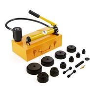 VEVOR Kit de Perforation Hydraulique 15 T 10 Poinçons 22-114 mm Poinçonneuse Hydraulique Manuelle avec Coffret Poignée Ergonomique Positionnement Précis Outil de Poinçonnage Métal Inox Alu Plastique