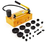 VEVOR Kit de Perforation Hydraulique 15 T 10 Poinçons 22-114 mm Poinçonneuse Hydraulique Manuelle avec Coffret Poignée Ergonomique Positionnement Précis Outil de Poinçonnage Métal Inox Alu Plastique