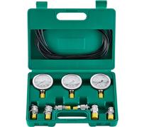 VEVOR Kit de Test de Pression Hydraulique, 250/400/600 bars, 3 Manomètres, 6 Raccords, 3 Tuyaux de Test, Jauge de Test Hydraulique pour Excavatrice avec Étui de Transport pour Machines de Construction