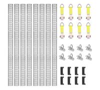 VEVOR Kit de Rails d'arrimage E-Track, 24PCS 1524 mm, avec 8 Rails Acier, 8 Joints toriques, 8 Attaches avec Anneau D, Accessoires de Fixation Polyvalents pour Motos, Cargo, vélos, Charge de 907 kg