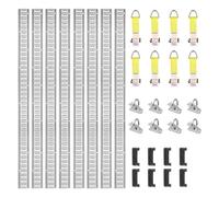 VEVOR Kit de Rails d'arrimage E-Track, 24PCS 1524 mm, avec 8 Rails Acier, 8 Joints toriques, 8 Attaches avec Anneau D, Accessoires de Fixation Polyvalents pour Motos, Cargo, vélos, Charge de 907 kg