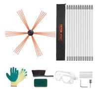 VEVOR Kit de Ramonage Poêle Pellet Cheminée 12 m Brosse de Nettoyage 360° avec 12 Tiges Flexibles Nylon Accessoires Nombreux pour Conduits Cheminée Usage Domestique Convient à la Plupart des Conduits