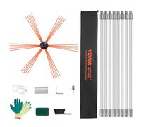 VEVOR Kit de Ramonage Poêle Pellet Cheminée 8 m Brosse de Nettoyage 360° avec 8 Tiges Flexibles Nylon Accessoires Nombreux pour Conduits Cheminée Usage Domestique Convient à la Plupart des Conduits