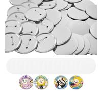 VEVOR Kit de Recharges pour Machine à Badges 100 Pcs Badges à Épingle 75mm | Coques et Dos en Métal, Films Mylar Transparents, Ronds de Papier Vierges, Consommables pour DIY, Bricolage Maison, Atelier