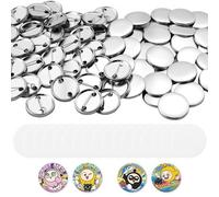 VEVOR Kit de Recharges pour Machine à Badges 200 Pcs Badges à Épingle 32 mm, Coques et Dos en Métal, Films Mylar Transparents, Ronds de Papier Vierges, Consommables pour DIY, Bricolage Maison, Atelier