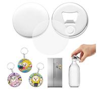 VEVOR Kit de Recharges pour Machine à Badges 50 Pcs Accessoires Badge 58 mm, Badges Aimantés, Décapsuleurs et Porte-clés, Coques et Dos, Films Mylar Transparents, Papier Ronds Vierges, pour DIY Maison