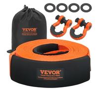 VEVOR Kit de récupération de Sangle de remorquage Robuste, 76,2 mm x 9,1 m, Corde de treuil pour protéger Les Arbres, 16329 kg, Boucle Triple renforcée, Manchons de Protection, pour Camion Jeep SUV