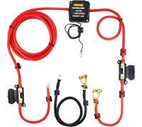 VEVOR Kit de Relais Sensible à la Tension 12 V 140 A Kit d'Isolateur de Batterie Double, Relais de Batterie Charge Divisé Universel étanche Cable de Batterie Rouge Noir pour VTT UTV Camions Camping