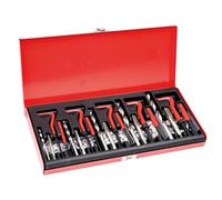 VEVOR Kit de Réparation de Filetage Hélicoïdal 166 Pièces, Outils à Restaurer Les Filetages Abîmes Métrique, M5 M6 M8 M10 M12, avec Forets HSS et Tarauds, pour Mécanicien Garage Réparation Automobile