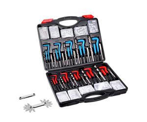 VEVOR Kit de Réparation de Filetage Hélicoïdal 338 Pièces, Outils à Restaurer les Filetages Abîmes SAE et Métrique, M5, M6, M8, M10, M12, 1/4", 5/16", 3/8", 7/16", 1/2", Forets HSS, Réparation Auto