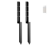 VEVOR Kit de réparation de poteau de clôture, 2 pcs, support de poteau en acier robuste, intérieur 51 x 51 mm, piquet d'ancrage au sol pour réparation de poteau de clôture en bois incliné ou cassé