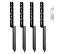 VEVOR Kit de réparation de poteau de clôture, 4 pcs, support de poteau en acier robuste, intérieur 51 x 51 mm, piquet d'ancrage au sol pour réparation de poteau de clôture en bois incliné ou cassé