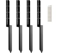 VEVOR Kit de réparation de poteau de clôture, 4 pcs, support de poteau en acier robuste, intérieur 51 x 51 mm, piquet d'ancrage au sol pour réparation de poteau de clôture en bois incliné ou cassé