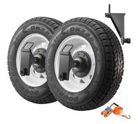 VEVOR Kit de roue de conteneur d'expédition à 8 pattes, kit d'essieu de conteneur d'expédition avec pneus, cric élévateur et crochets en J, déplacement de 6 à 12 m, pour quai, entrepôt, chantier, noir