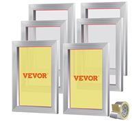 VEVOR Lot de 6 Cadres de Sérigraphie Kit de Sérigraphie Cadre en Aluminium 25,4x35,6 cm avec Maille 156 en Polyester Réutilisable Nettoyage Facile Accessoires de Sérigraphie Tissu Papier Plastique