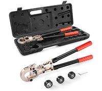 VEVOR Kit de sertissage pour tubes d'outils de presse en cuivre avec mâchoires à changement rapide de 1,27 cm, 1,9 cm, 2,5 cm, outil de sertissage rotatif à 360° et goupille de verrouillage, poignée