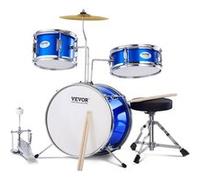 VEVOR Kit de tambour pour enfants 35,5 cm – 3 pièces, qualité sonore professionnelle, bleu