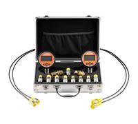 VEVOR Kit de Test de Pression Hydraulique, 2 Manomètres Numériques 0-10000 PSI 0-700 Bar avec 9 Raccords de Test, 2 Raccords Rapides et 2 Tuyaux, pour Excavatrices Machines de Construction Chantier