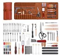 VEVOR Kit de Travail du Cuir Pour Gravure Poinçonnage Couture Estampage Ponçage 92PCS Multicolore