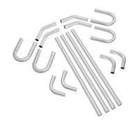 VEVOR Kit de Tuyau d'Échappement Universel 16PCs, Ensemble d'Échappement en Acier Galvanisé, avec Joint à Ajustage Glissant, pour Système d'Échappement, Garage, Atelier, Réparation Auto, Magasin 4S