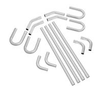 VEVOR Kit de Tuyau d'Échappement Universel 16PCs, Ensemble d'Échappement en Acier Galvanisé, avec Joint à Ajustage Glissant, pour Système d'Échappement, Garage, Atelier, Réparation Auto, Magasin 4S